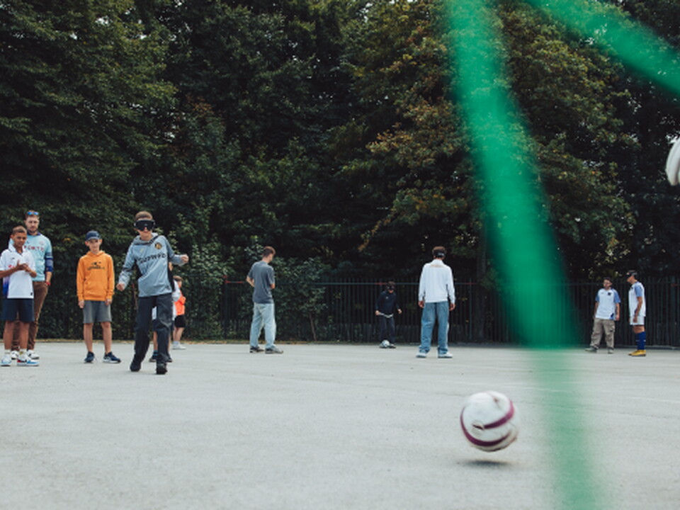 Cécifoot op de Open Training