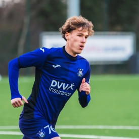 NEERPEDE, BELGIUM - AUGUST 04 : Lucas Stassin during the photoshoot of Rsc  Anderlecht Futures on