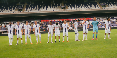 U15 RSC ANDERLECHT VS REAL MADRID FC Anderlecht players celebrate the goal of Nunzio Engwanda