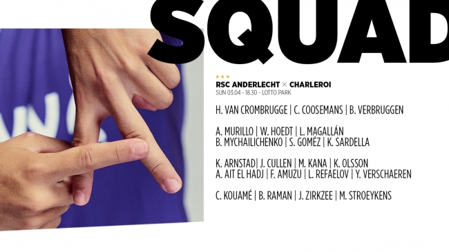 The squad list for #ANDCHA. Check out the names here.